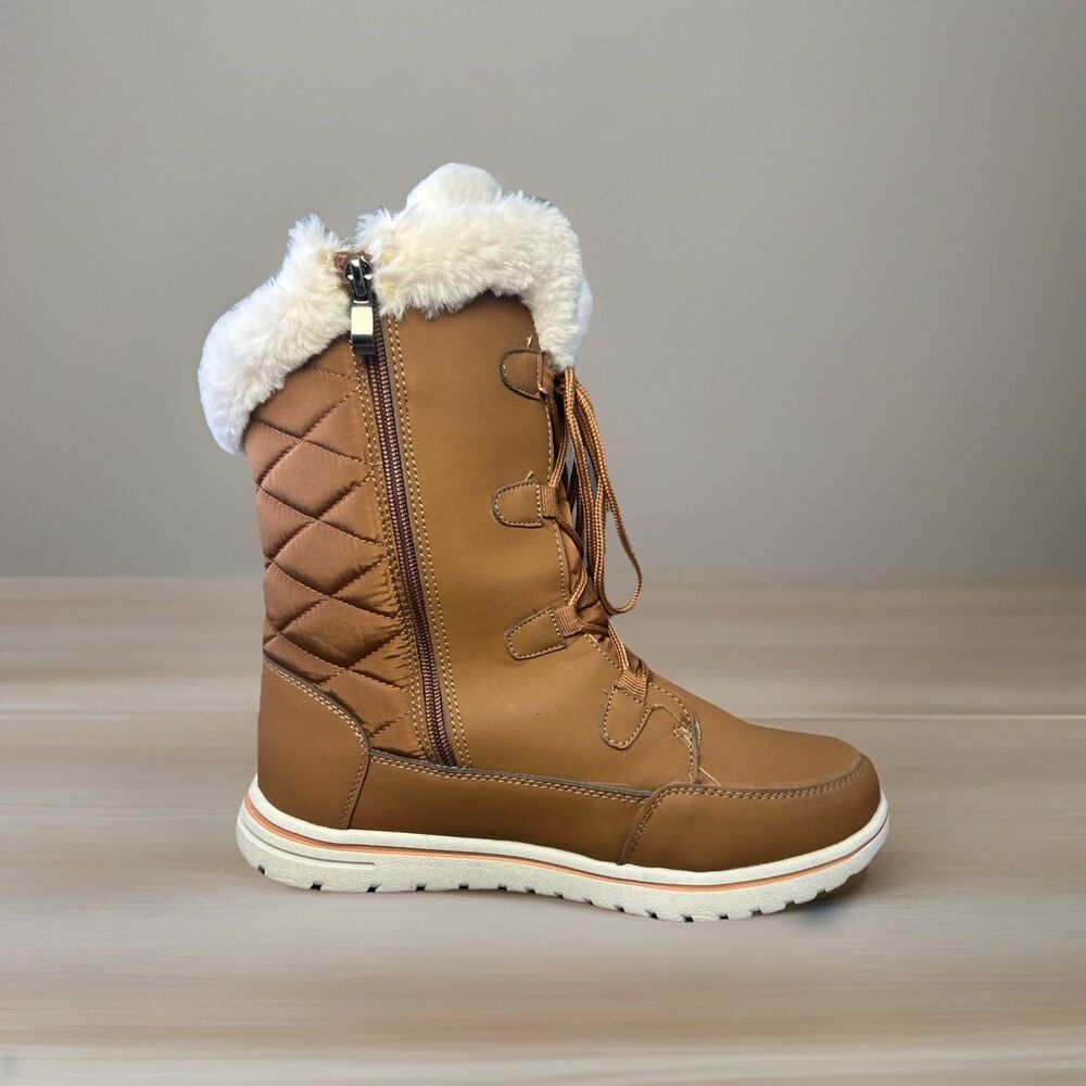 Women’s Polar Winter Boots Brown Faux Fur Lined Snow Boots US 10 EU 41